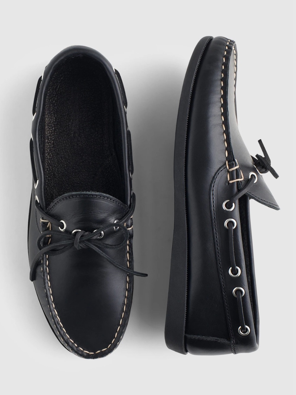 Madewell x EASYMOC Camp Moc black leather size 8 NX364 hand sewn made in USA NEW